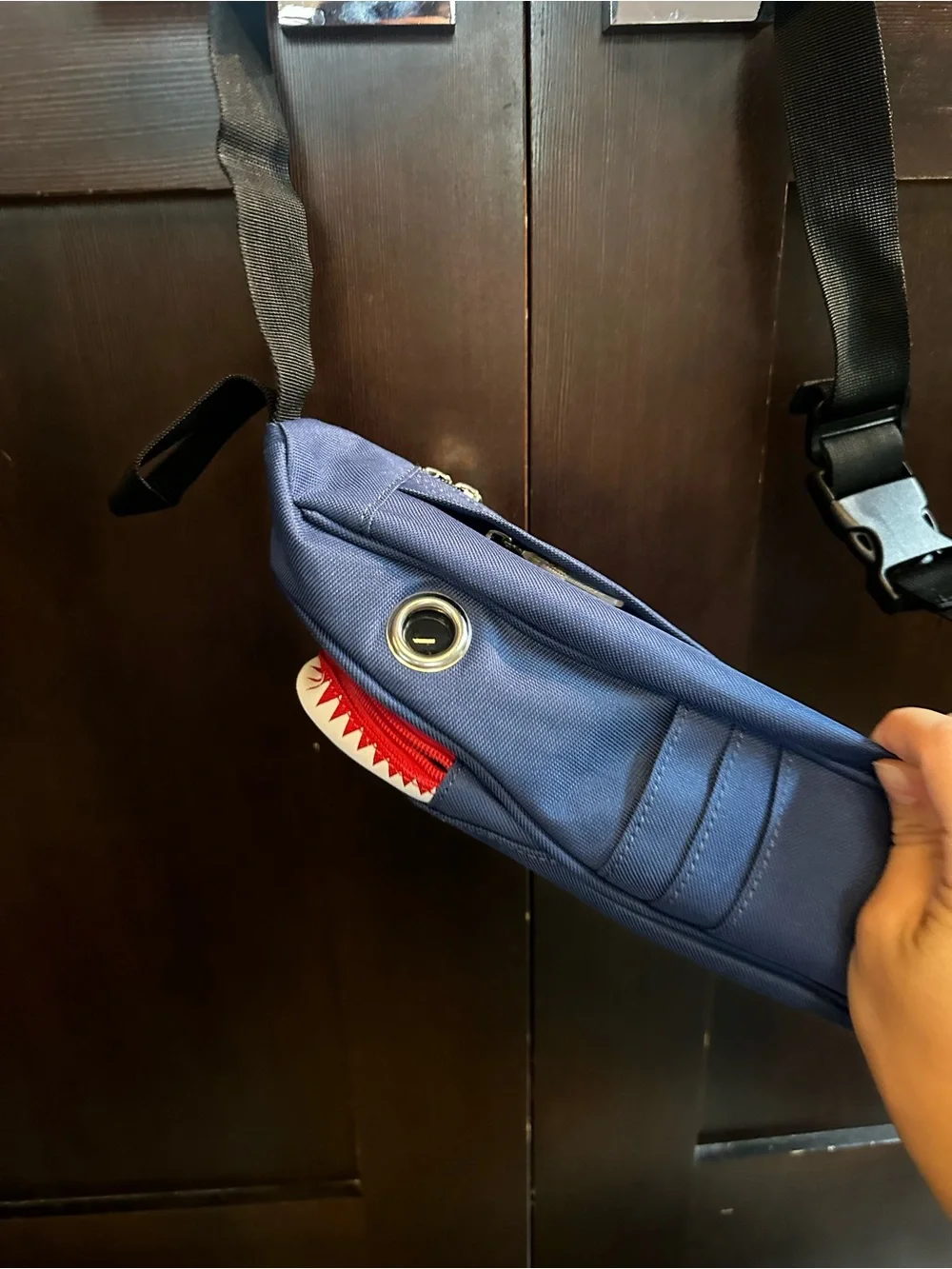 Blue Shark-Accent Crossbody Sling Bag/ Fanny pack